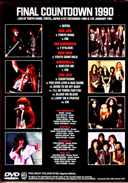 Bon Jovi Cinderella Skid Row Quireboys Bon Jovi Cinderella/Countdown Live 1990 Tokyo, Japan 1990-1991 Upgrade