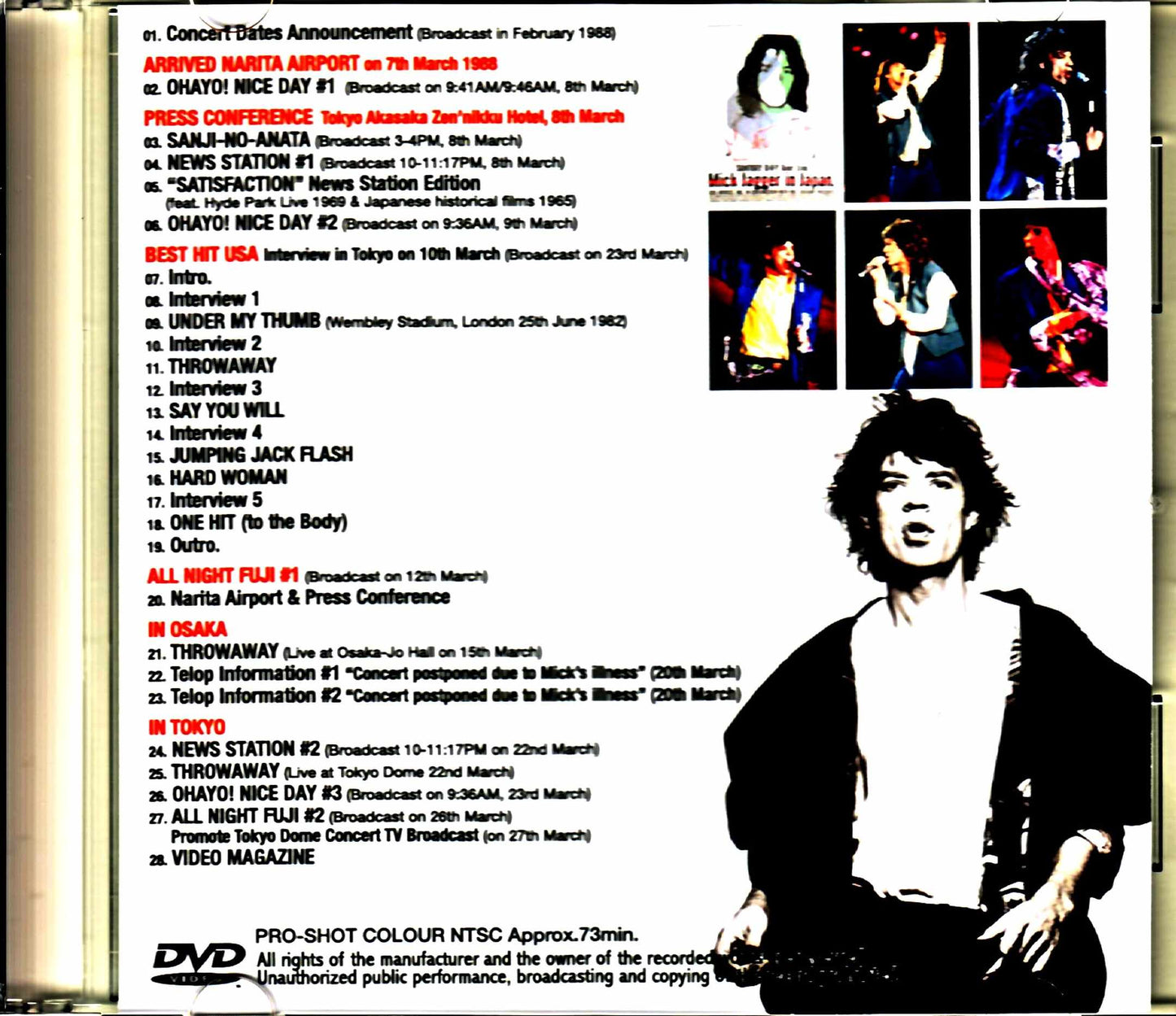 Mick Jagger/Japan Broadcast Collection 1988 Extended Jewel Version