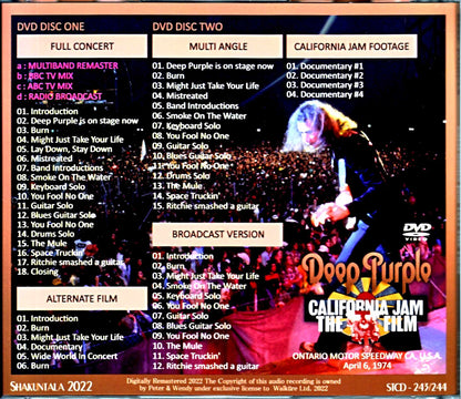 Deep Purple Deep Purple/California Jam 1974 Multiband Remaster CA,USA 1974 Multiband Audio & New Remaster Film