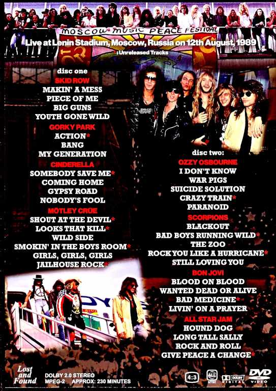 Various Artists Skid Row,Bon Jovi,Scorpions,Motley Crue,Ozzy Osbourne/Russia 1989 Broadcast Edition