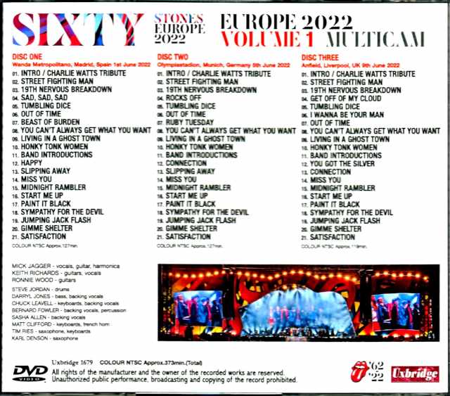 Rolling Stones/Europe Tour Collection 2022 Multi-Cam Vol.1