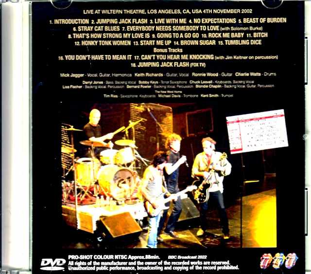 Rolling Stones/CA,USA 2002 BBC Broadcast New Edition