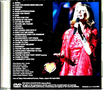 Olivia Newton-John Olivia Newton-John/Tokyo,Japan 4.4.2003 Best Quality