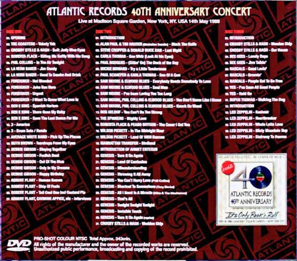 Various Artists Led Zeppelin,Yes,Crosby Stills & Nash,Genesis,Foreigner,Bee Gees,Ben E King,Roberta Flack/Atlantic Records 40th Anniversary NY,USA 1988