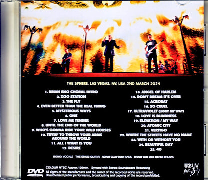 U2/NV,USA 3.2.2024 Complete Synced Soundboard Edition Jewel Version