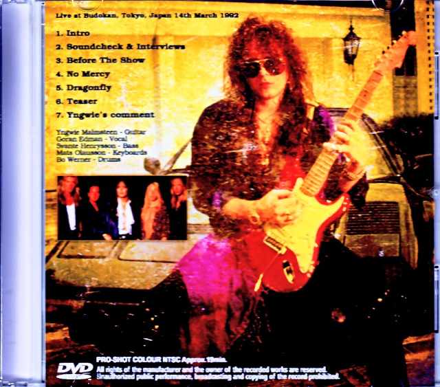 Yngwie Malmsteen/Tokyo,Japan 1992 Pro Shot Edition Jewel Version