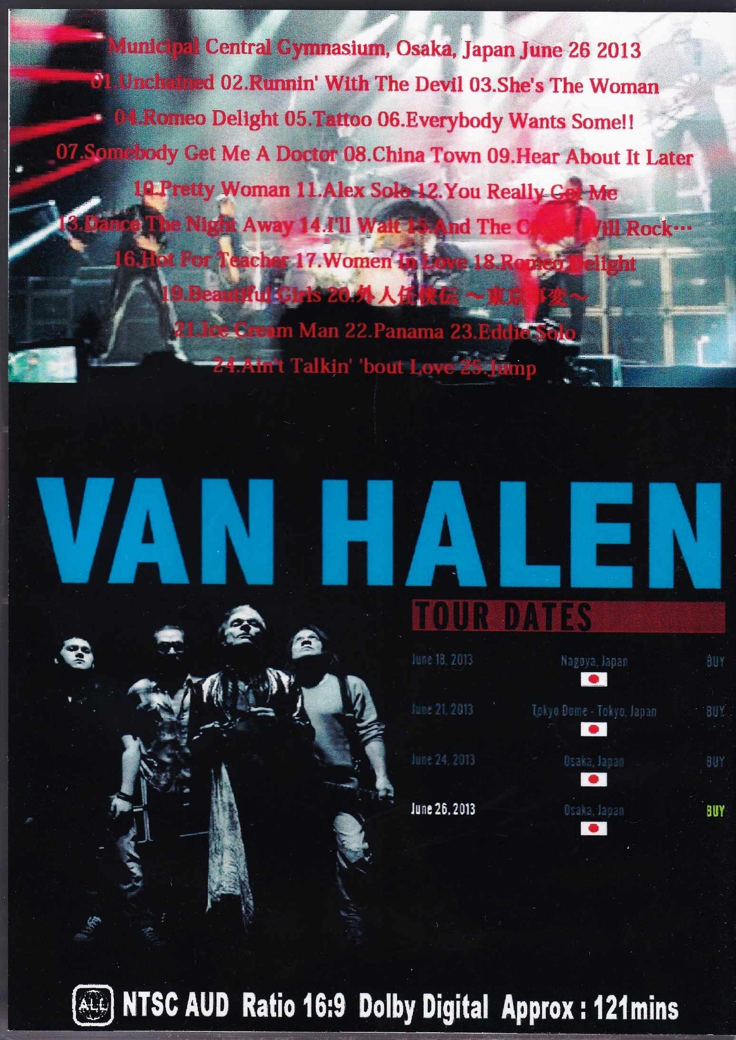 Van Halen/Osaka,Japan 6.26.2013