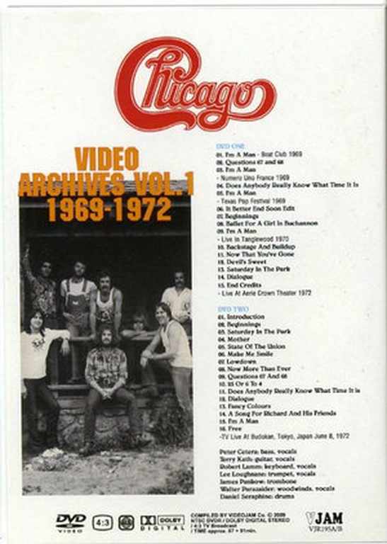 Chicago/Video Archives Vol.1 1969-1972