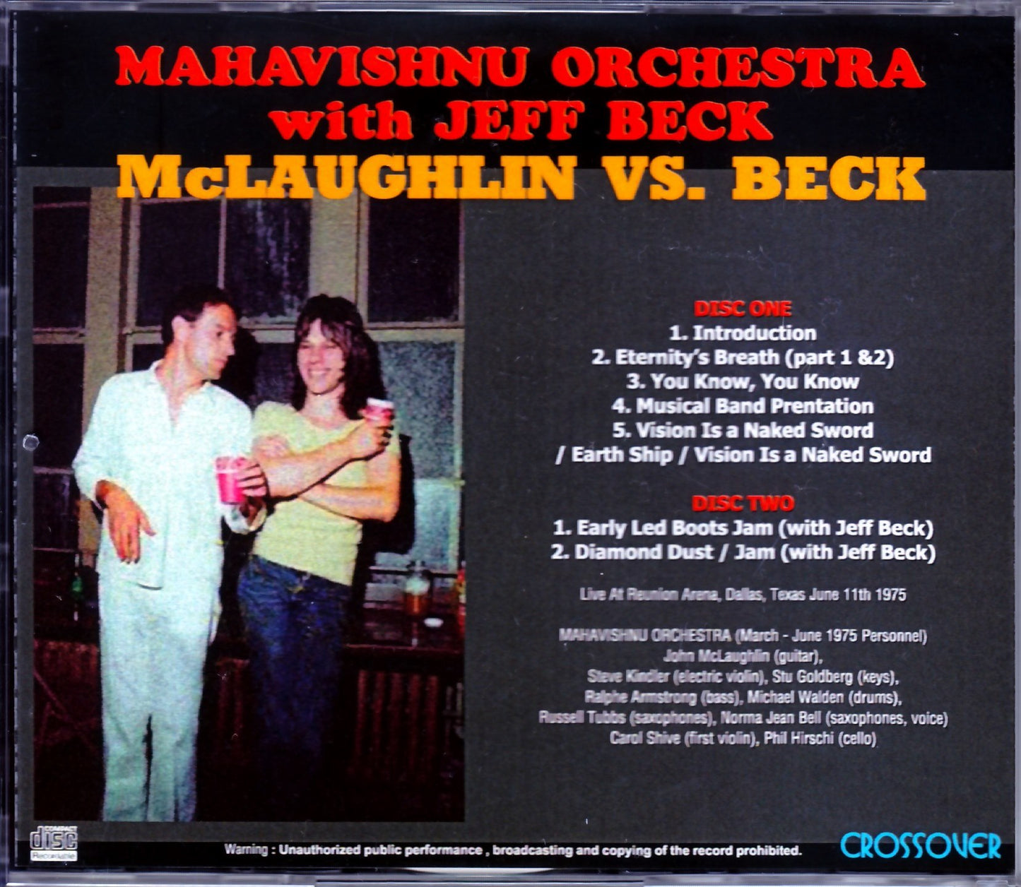 Mahavishnu Orchestra, John McLauglin, Jeff Beck/TX, USA 1975