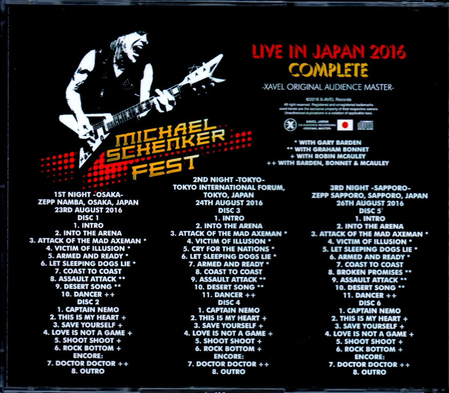 Michael Schenker/Japan 2016 Complete