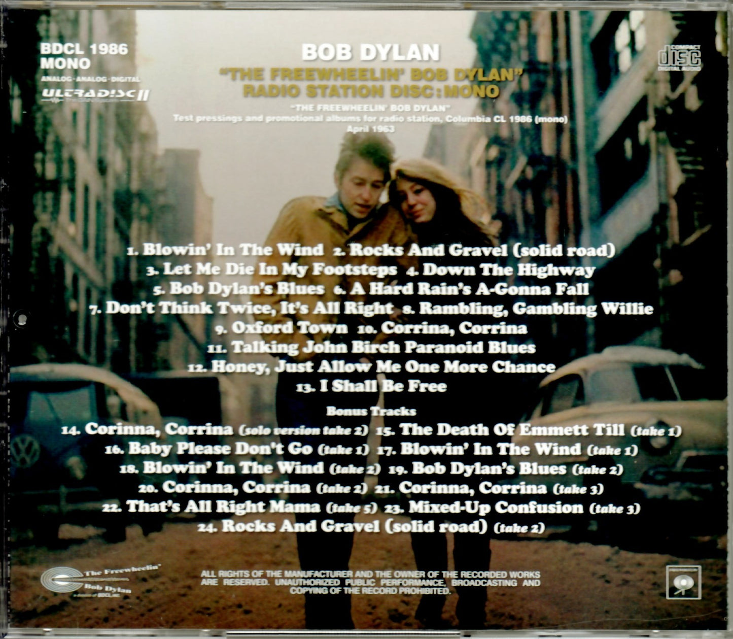 Bob Dylan/Freewheelin Promo Album mono