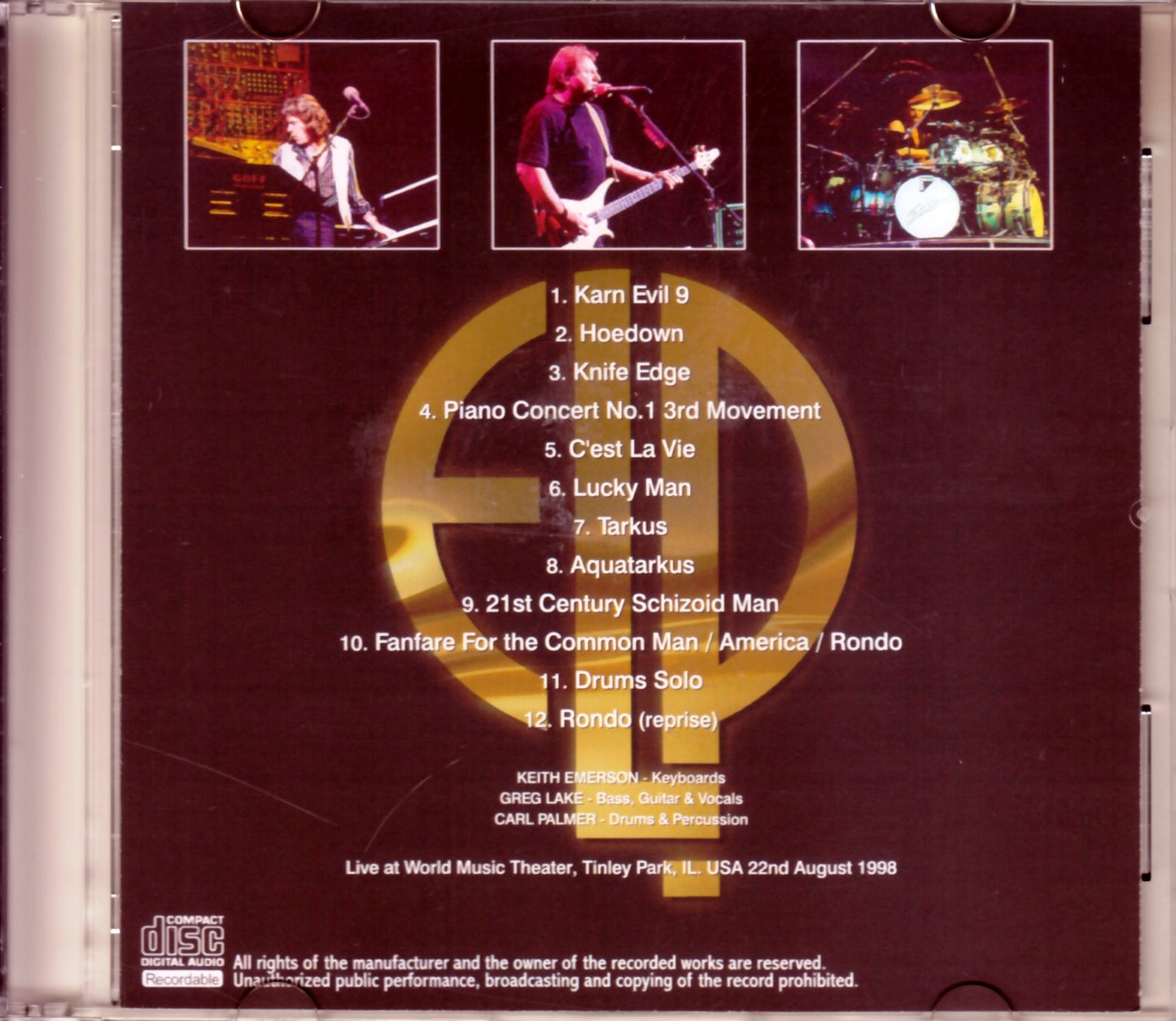 EL & P Emerson, Lake & Palmer/Illinois, USA 1998