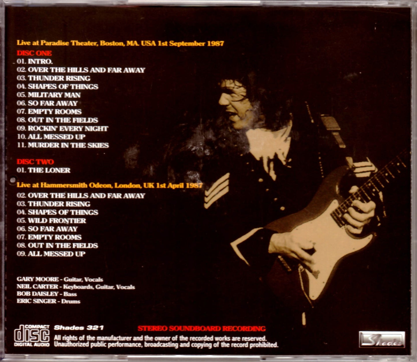 Gary Moore/Ma, USA 1987 & more