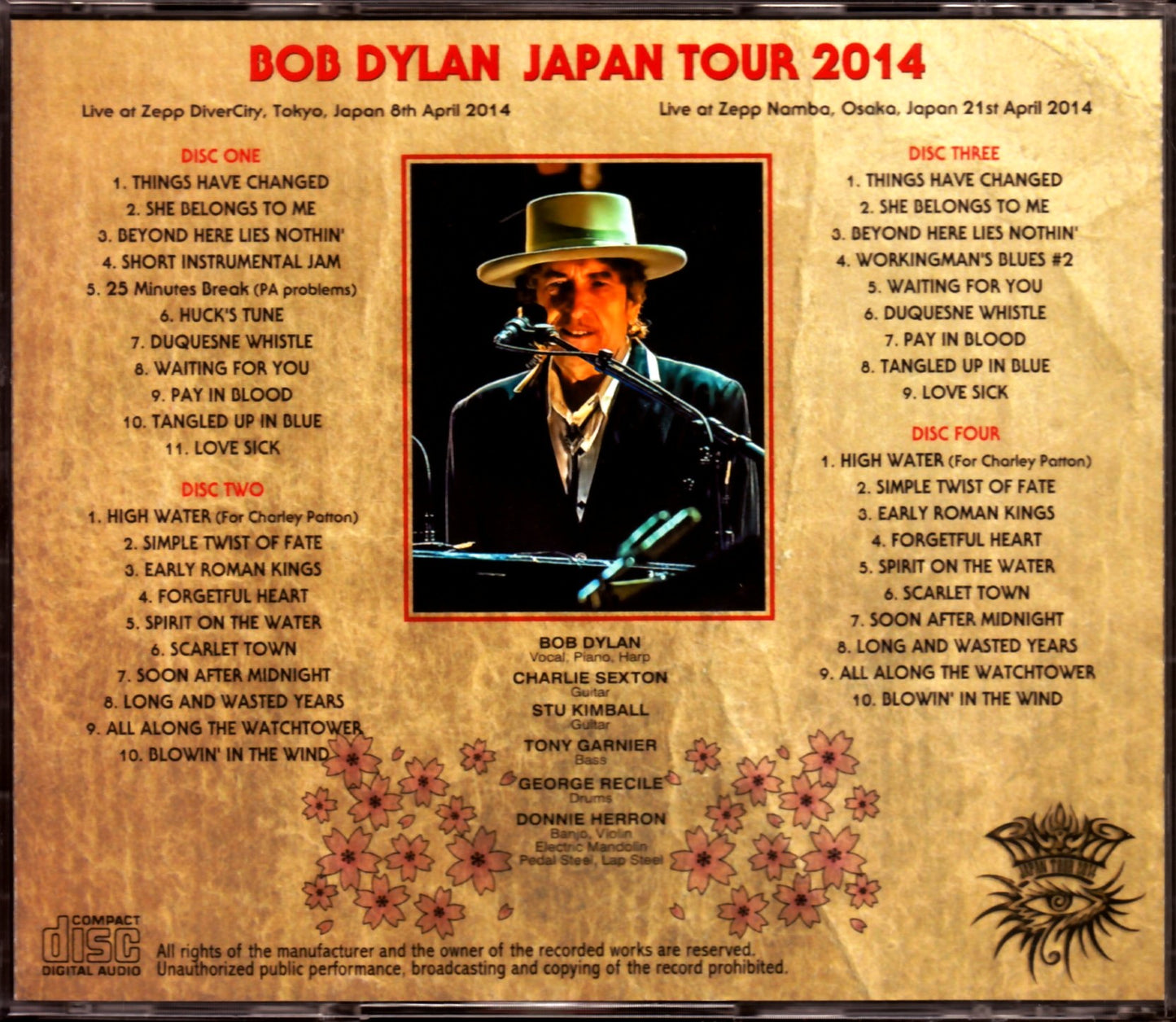 Bob Dylan/Osaka & Tokyo,Japan 2014