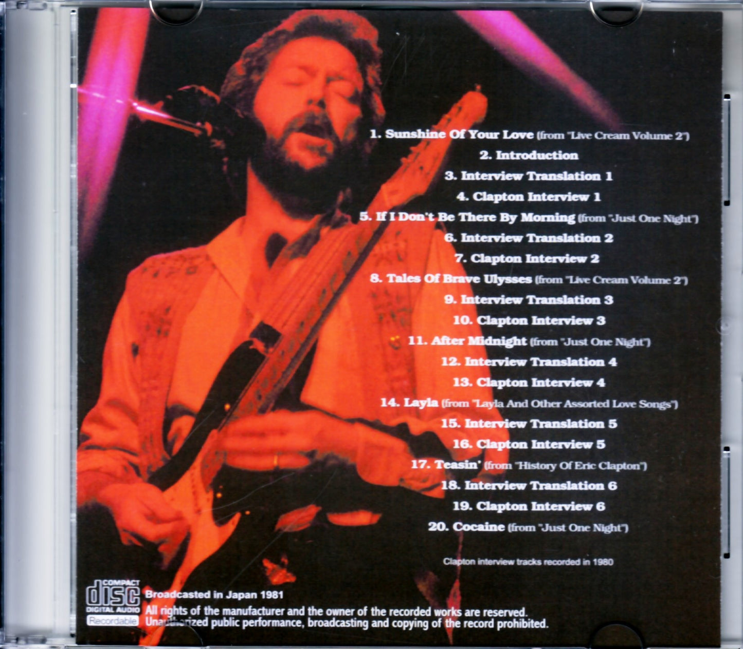 Eric Clapton/Japan Interviews 1981