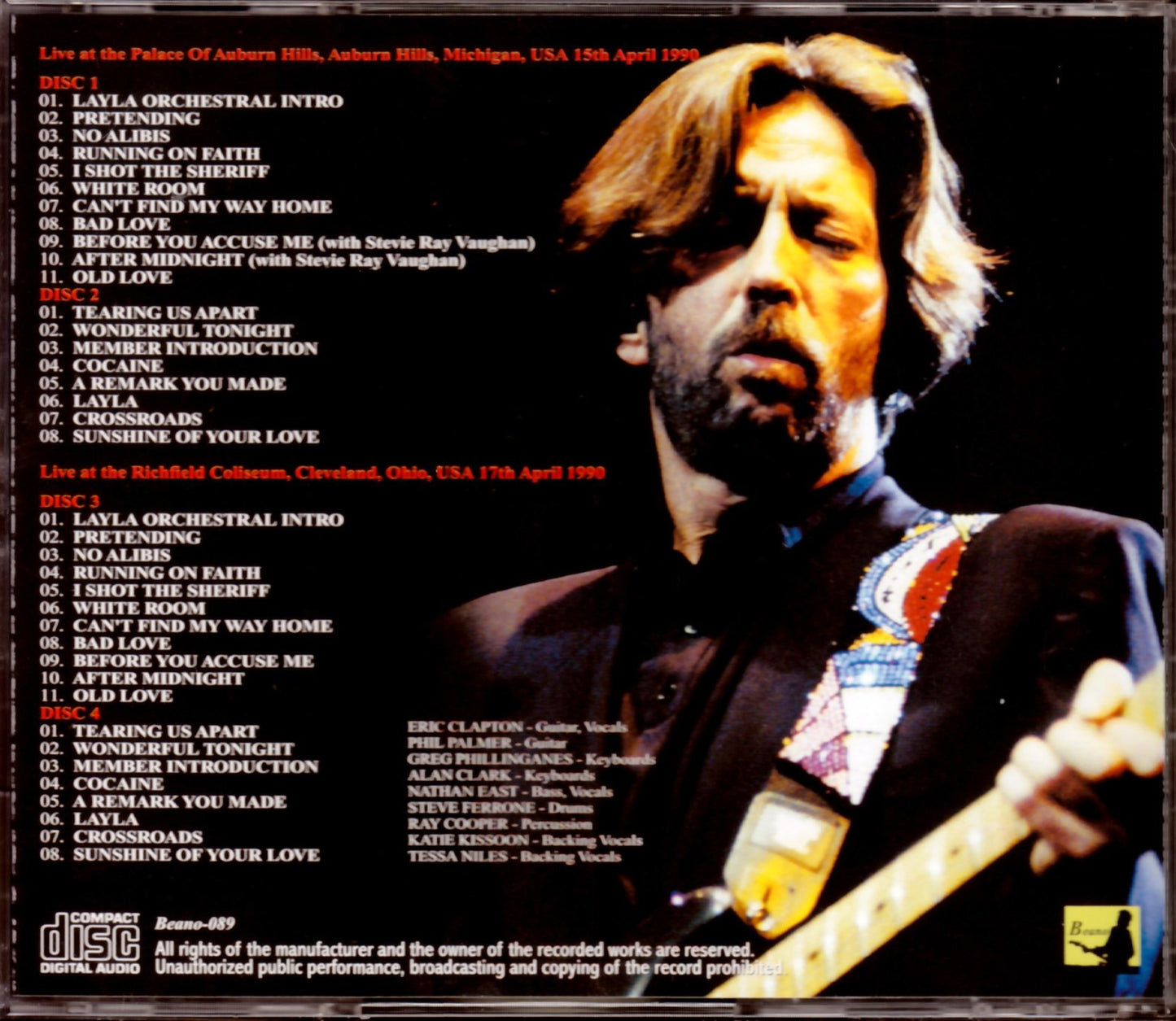 Eric Clapton/Mi,USA 1990& more