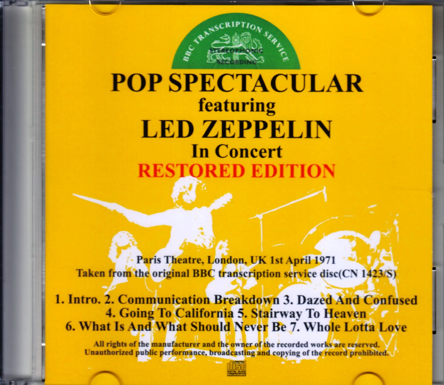 Led Zeppelin/London,UK 1971 Original BBC