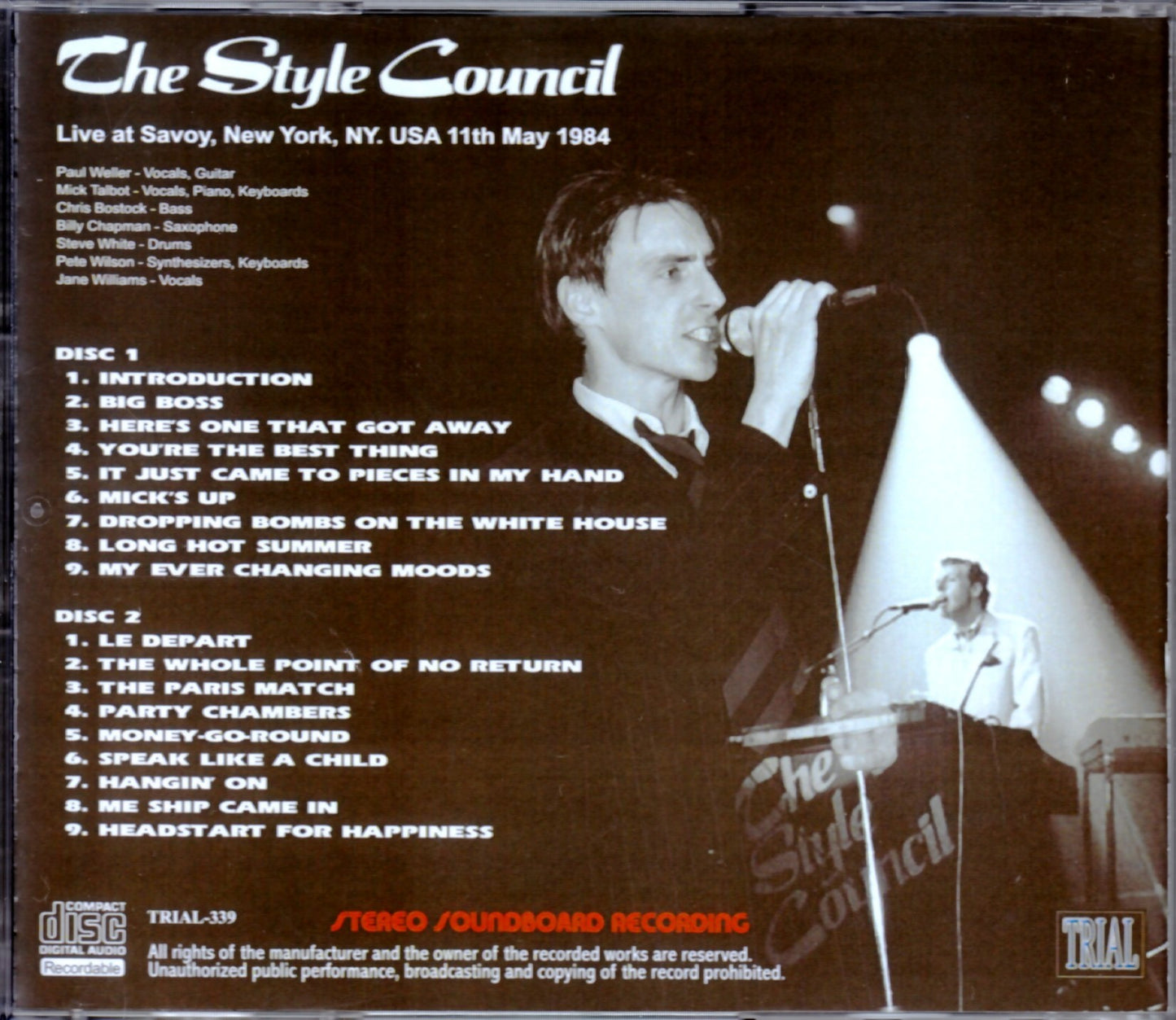 Style Council/New York,USA 1984