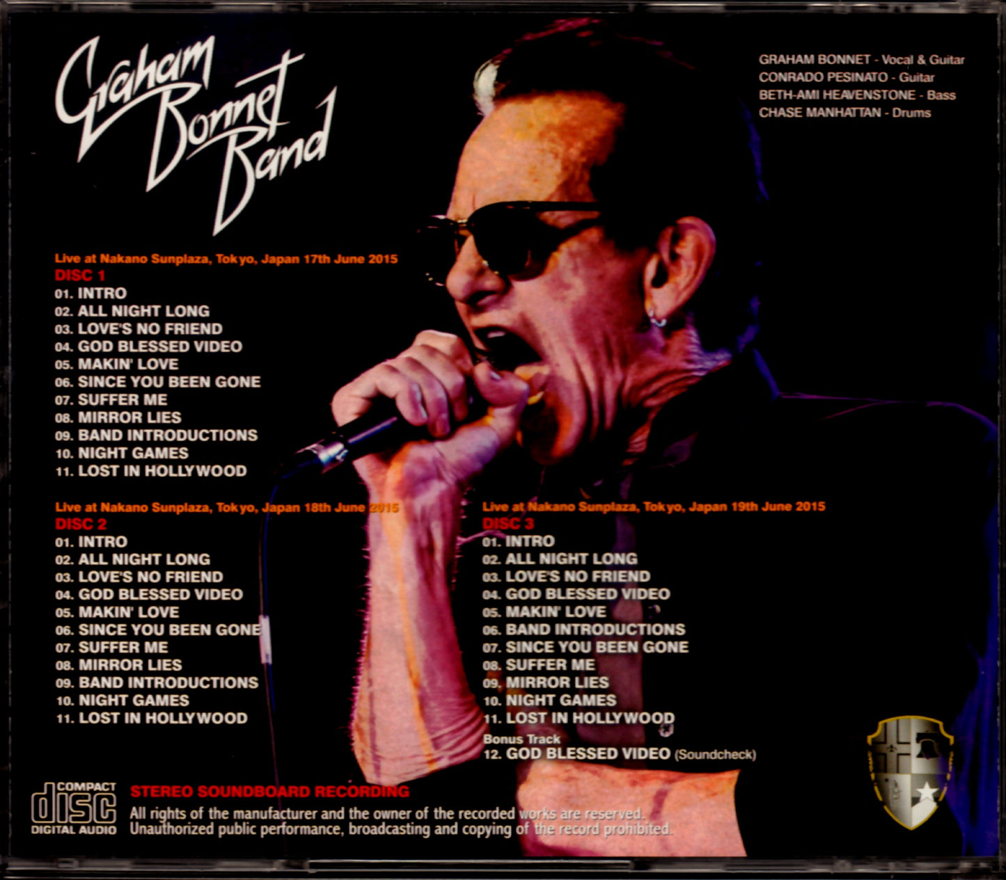 Graham Bonnet/Tokyo,Japan 2015 3Days Complete