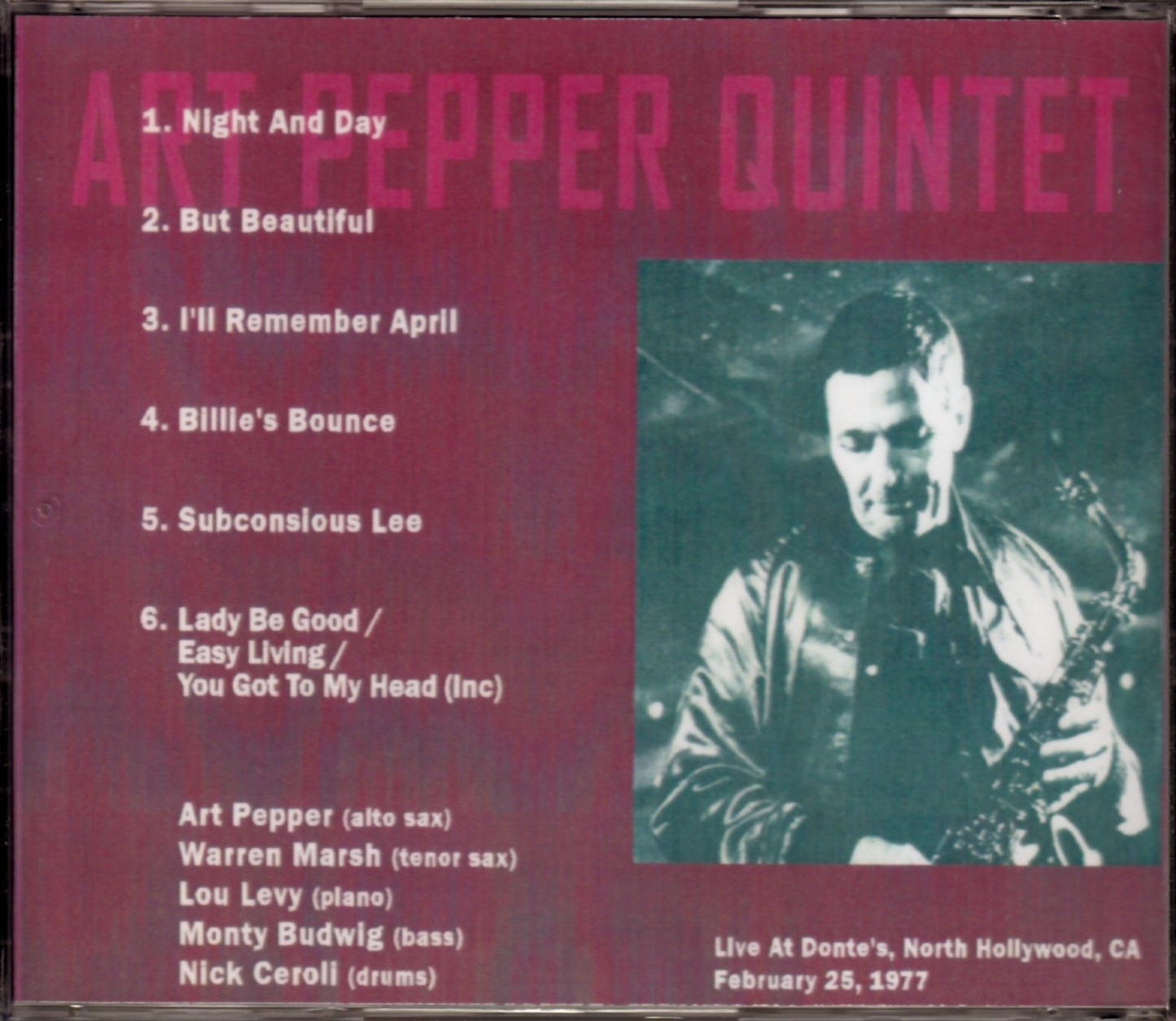 Art Pepper,Warren Marsh/California,USA 1977