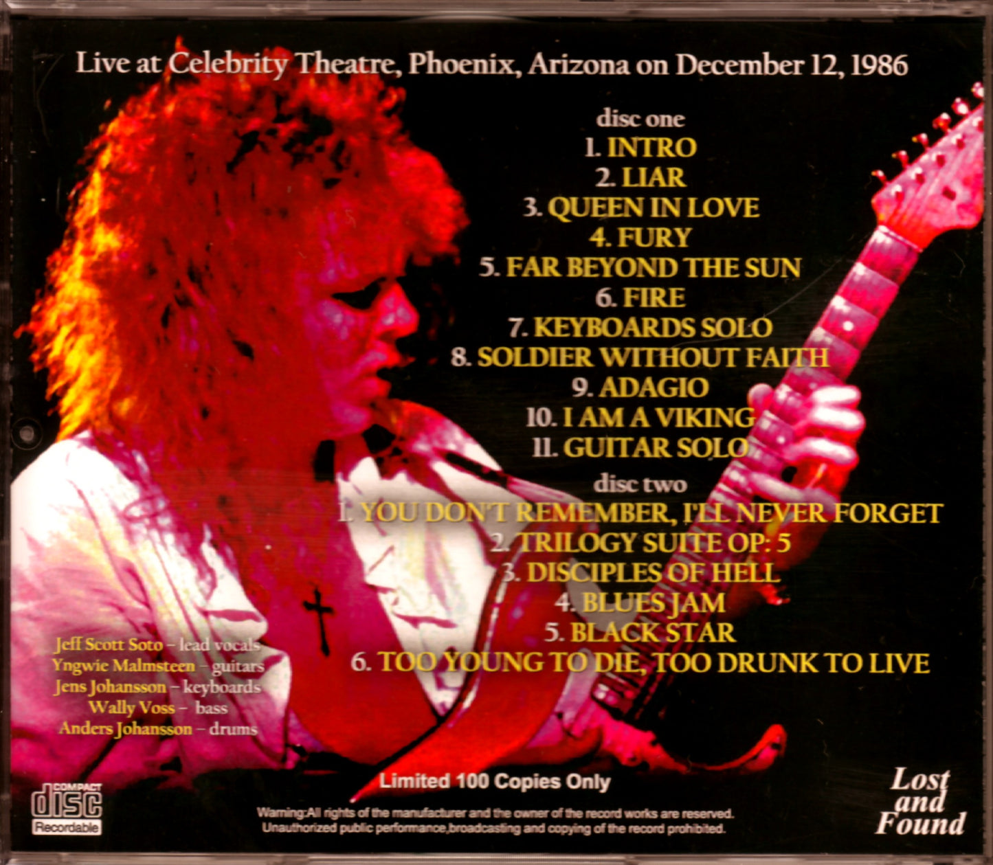 Yngwie J.Malmsteen/Arizona,USA 1986