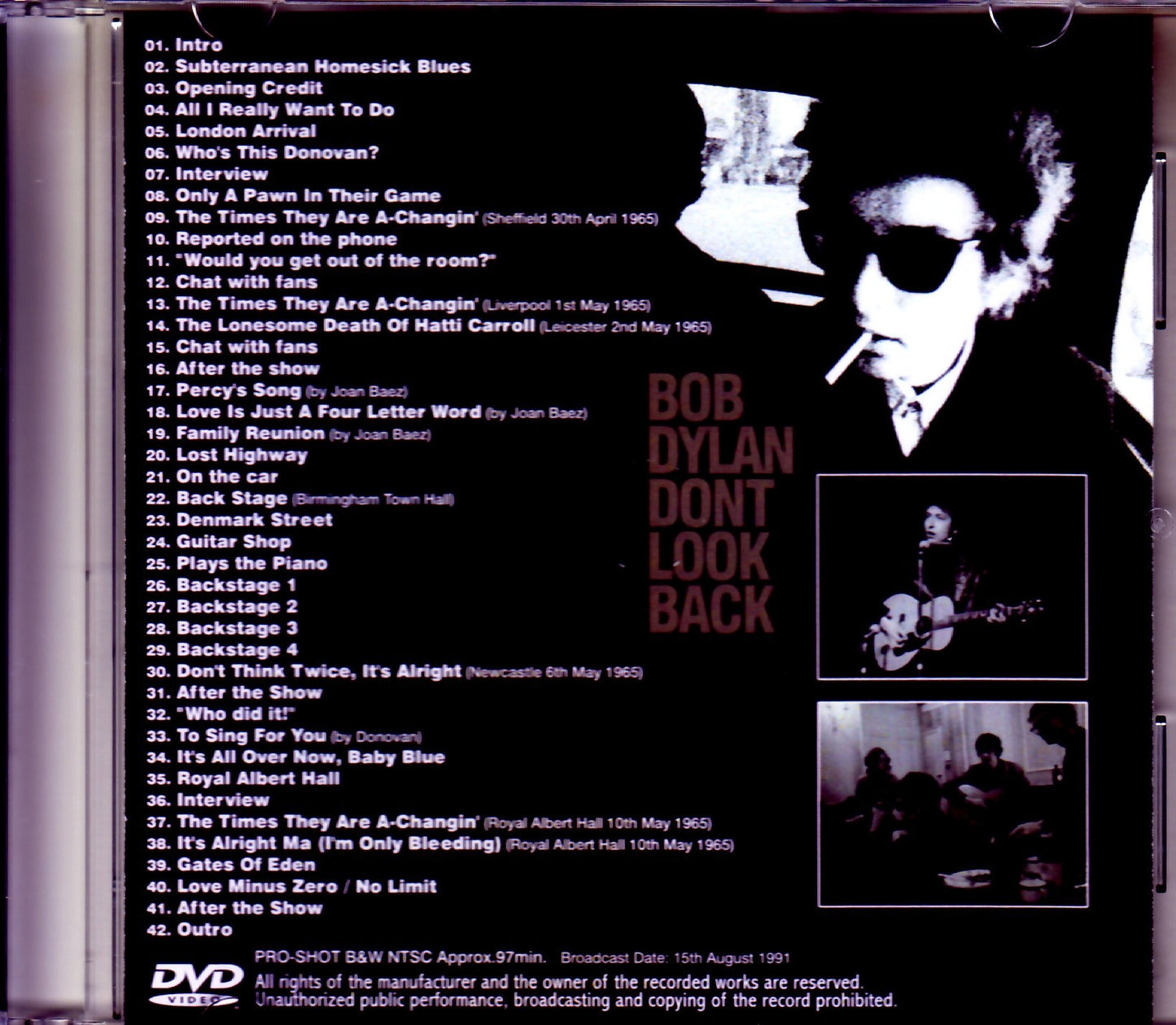 Bob Dylan/Don't Look Back Japanese Broadcast Ver.