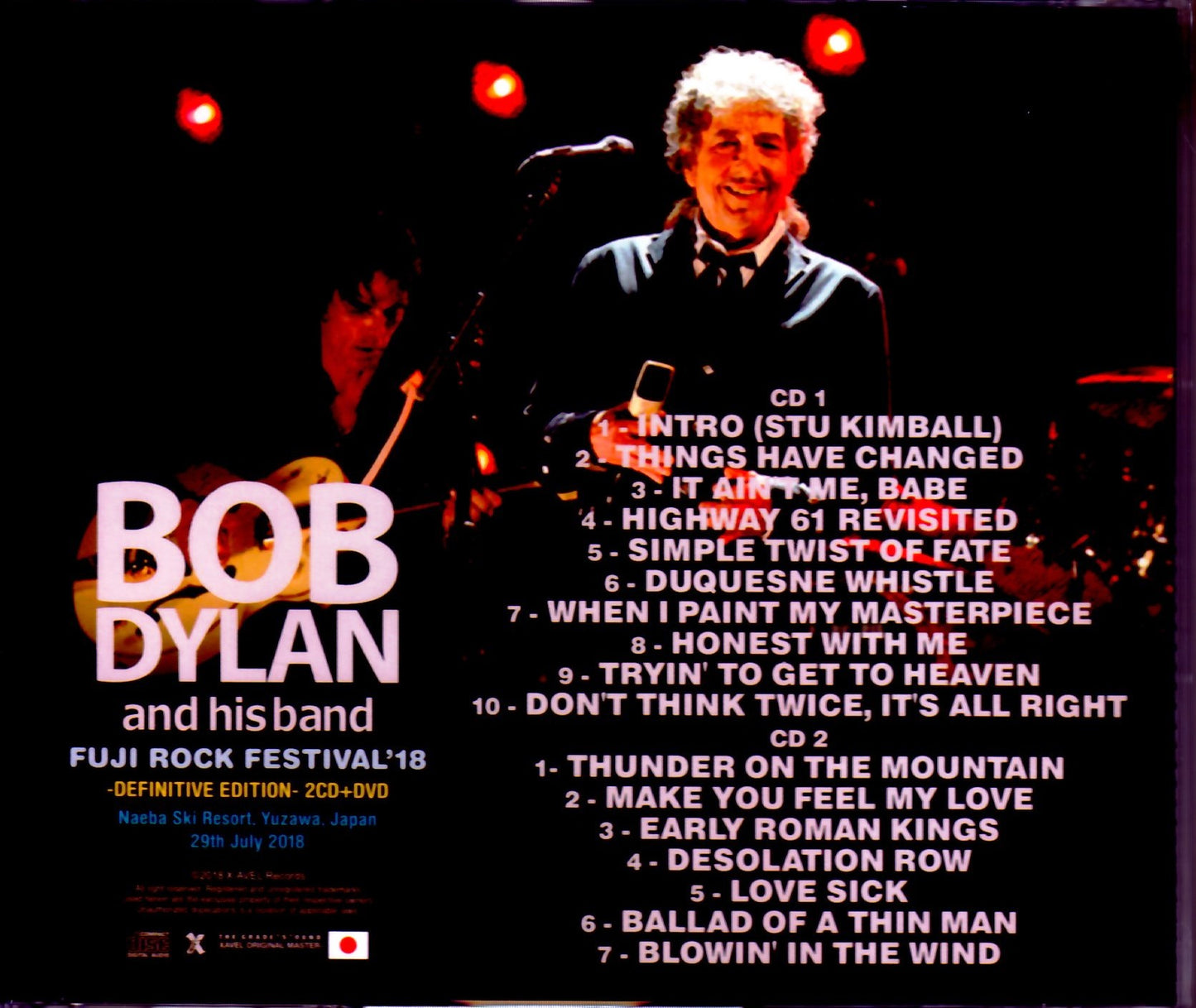 Bob Dylan/Niigata,Japan 2018 AUD Matrix S & V