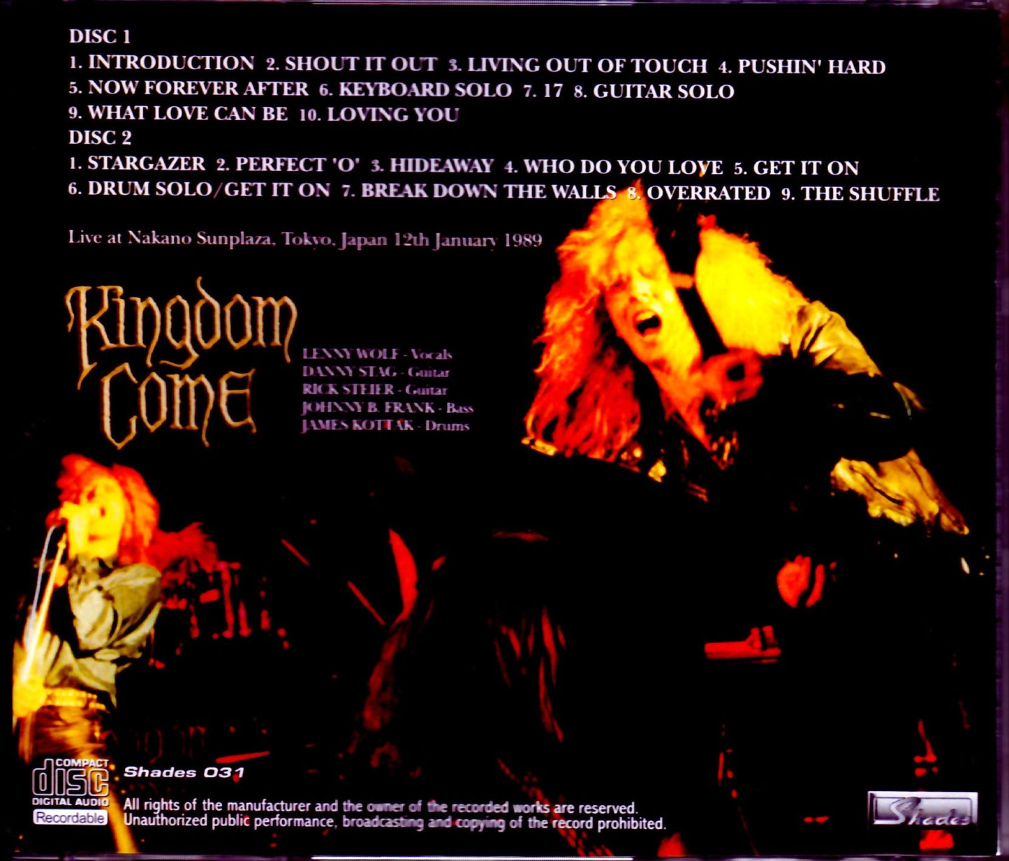 Kingdom Come/Tokyo,Japan 1989