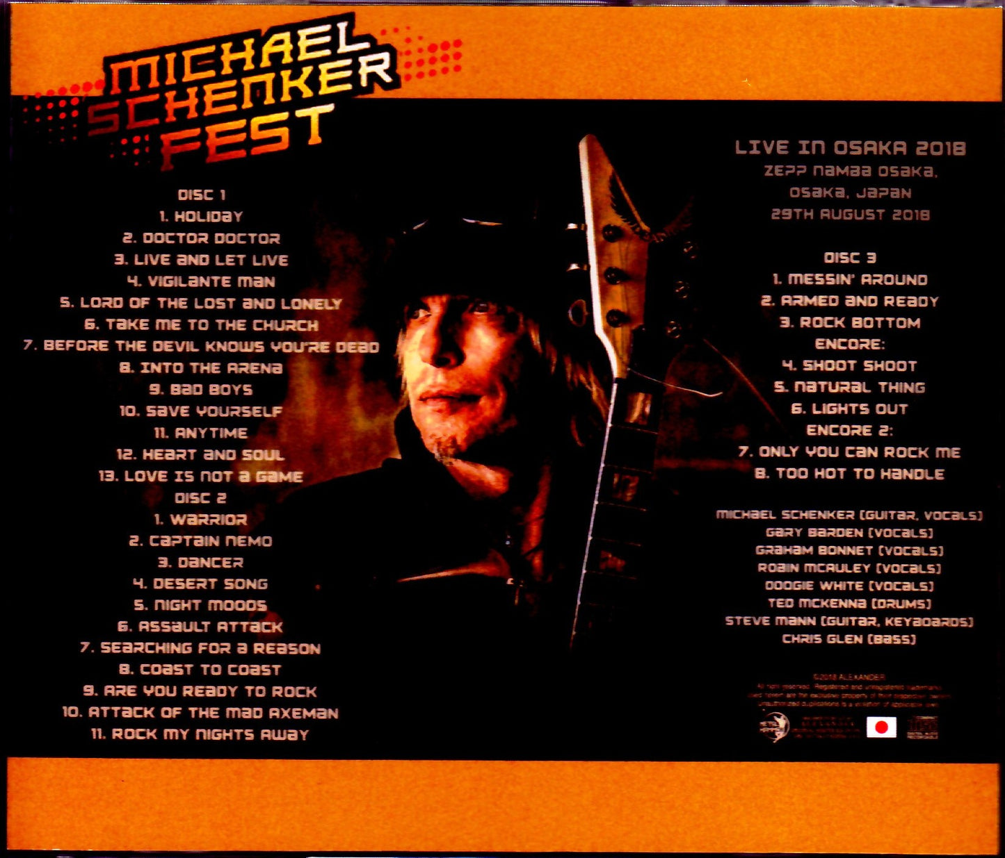 Michael Schenker Fest/Osaka,Japan 2018 S & V