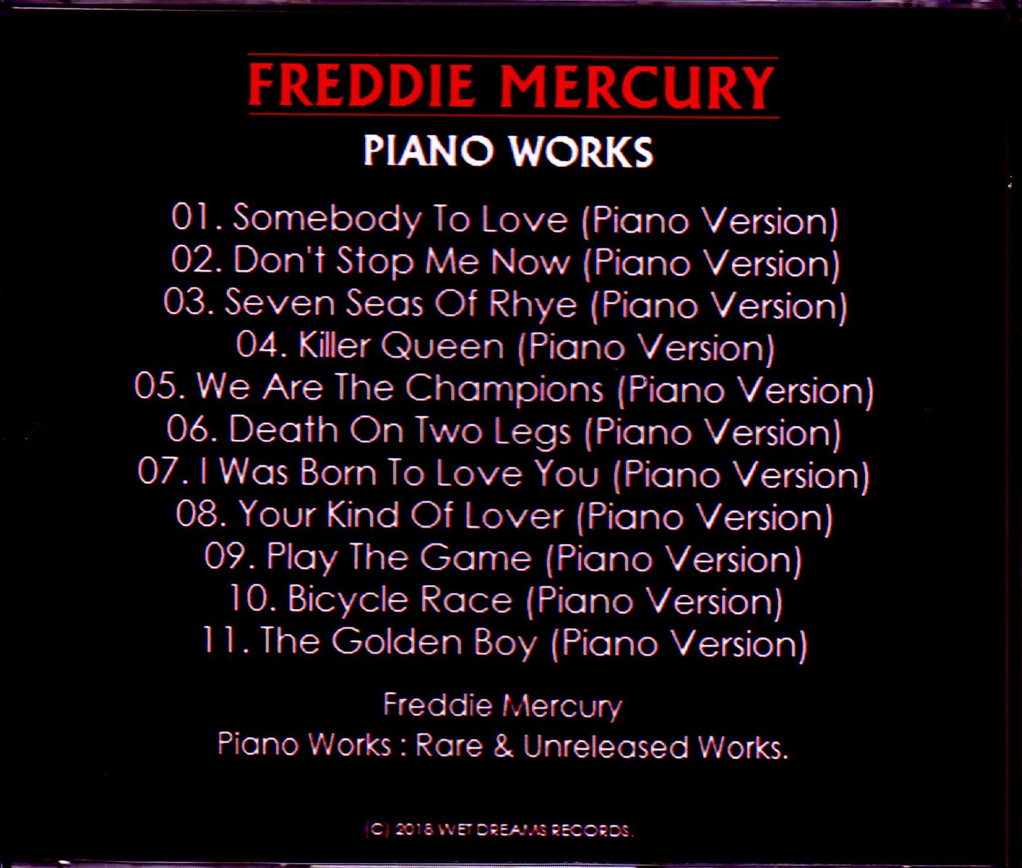 Freddie Mercury/Rare & Unreleased Piano Works