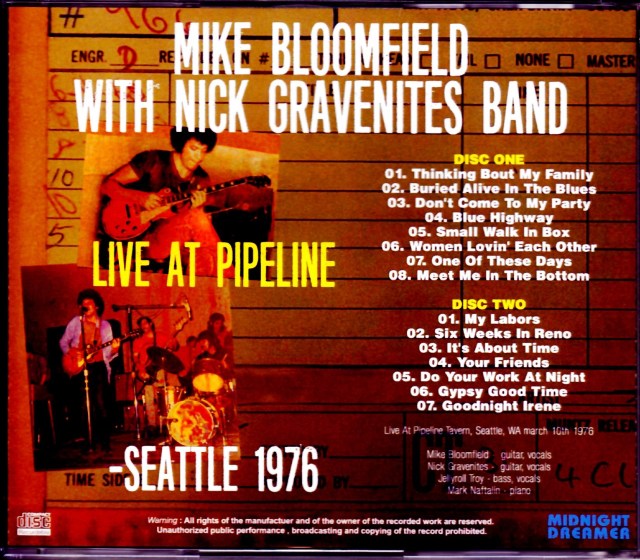 Mike Bloomfield/WA,USA 1976