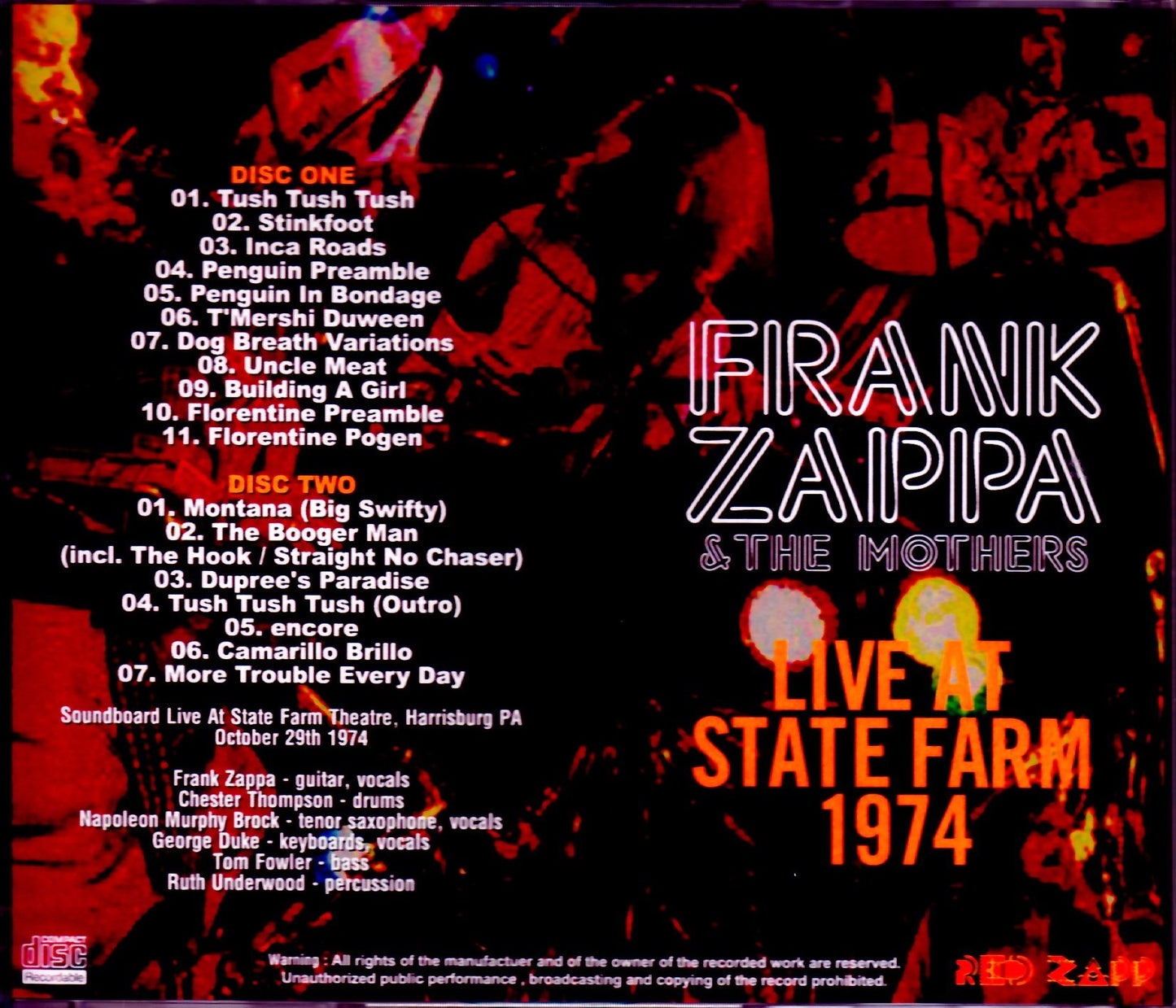 Frank Zappa/PA,USA 1974