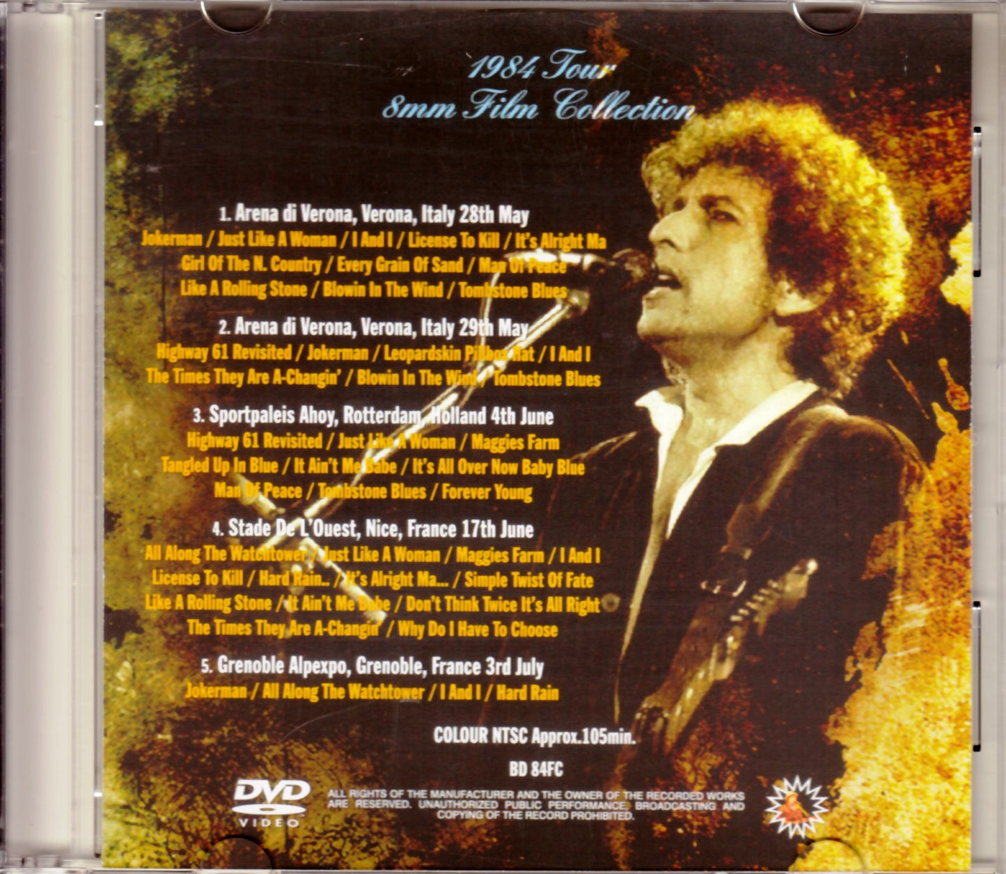 Bob Dylan/1984 Tour 8mm Film Collection