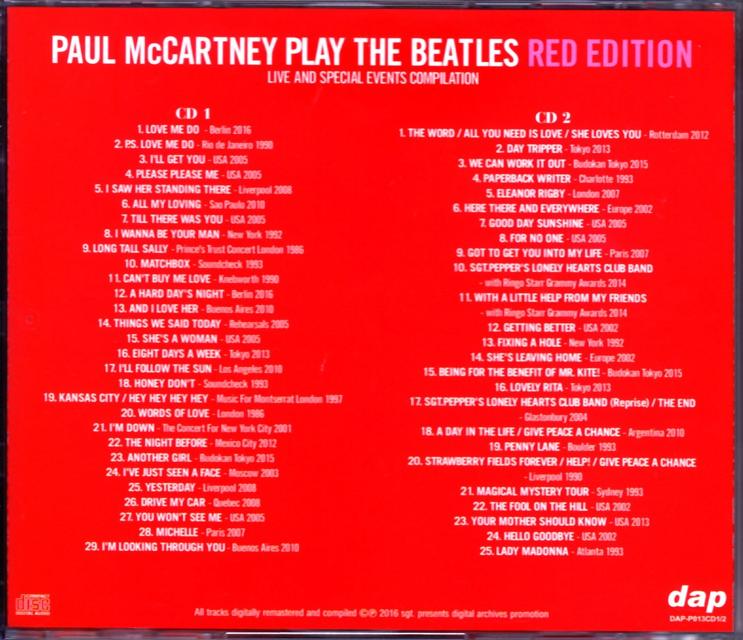 Paul McCartney/Play the Beatles Red Edition