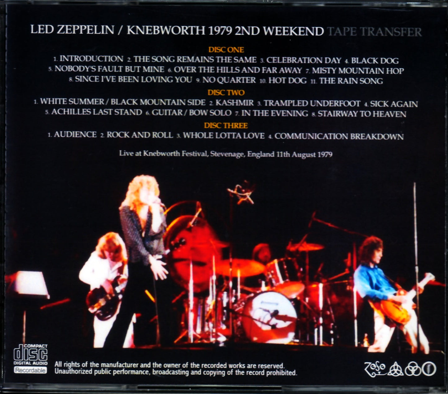 Led Zeppelin/England,UK 1979 Tape Transfer