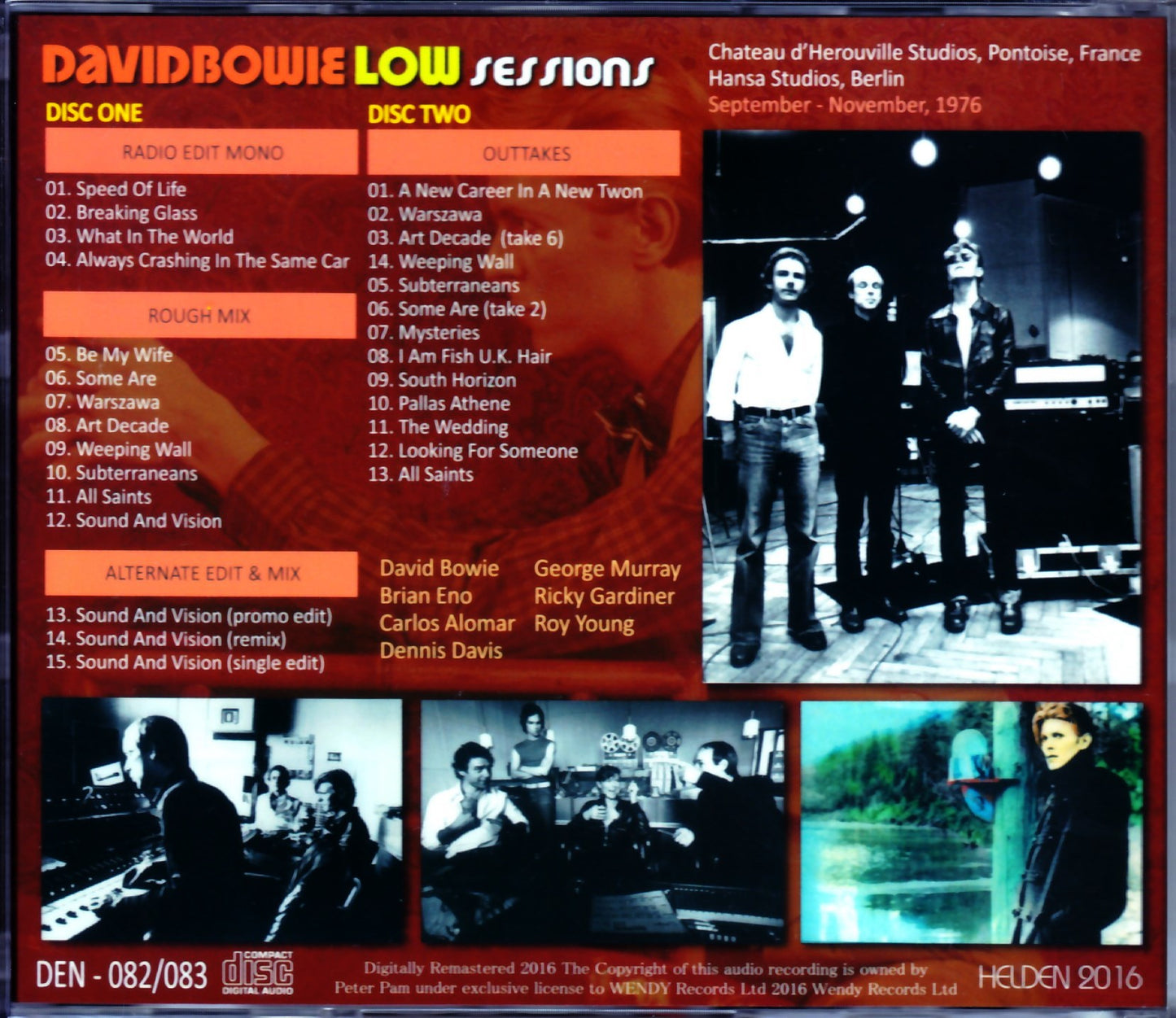 David Bowie/Low Sessions