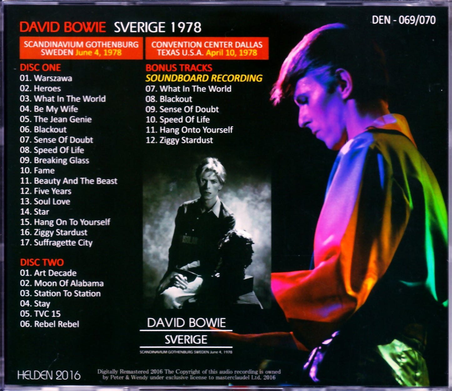 David Bowie/Sweden 1978 & more