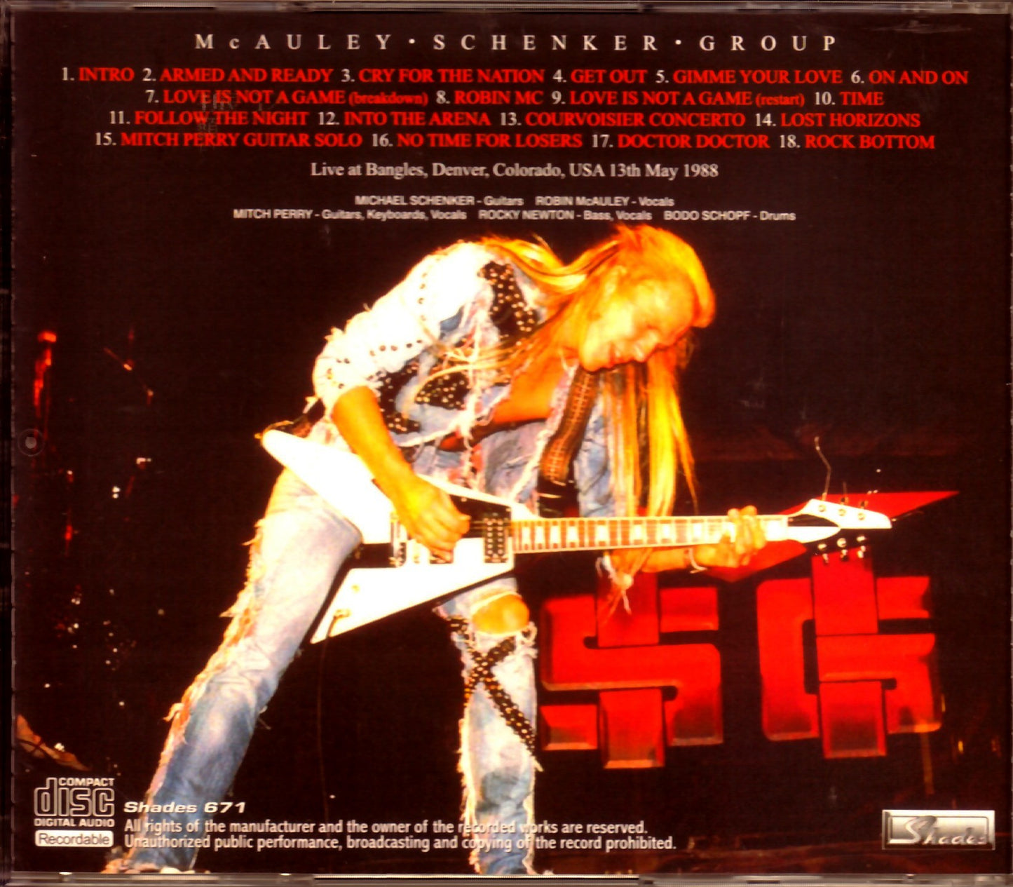 McAuley Schenker Group/CO, USA 1988