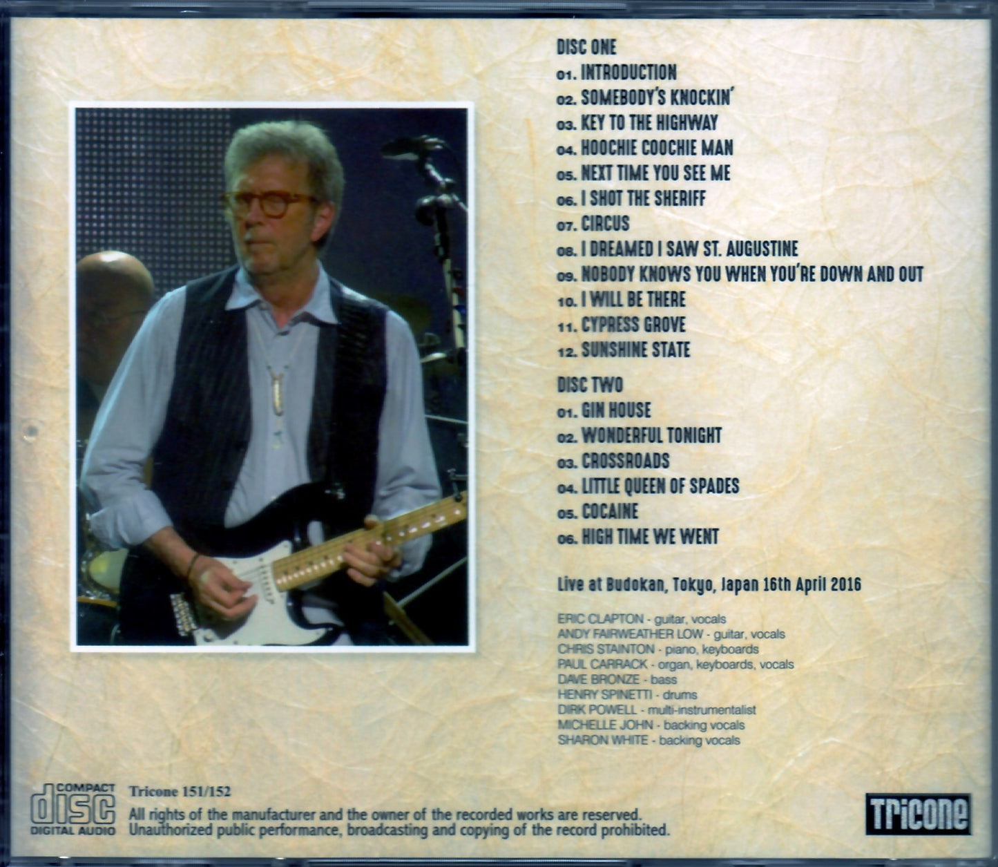 Eric Clapton/Tokyo,Japan 4.16.2016 Upgrade