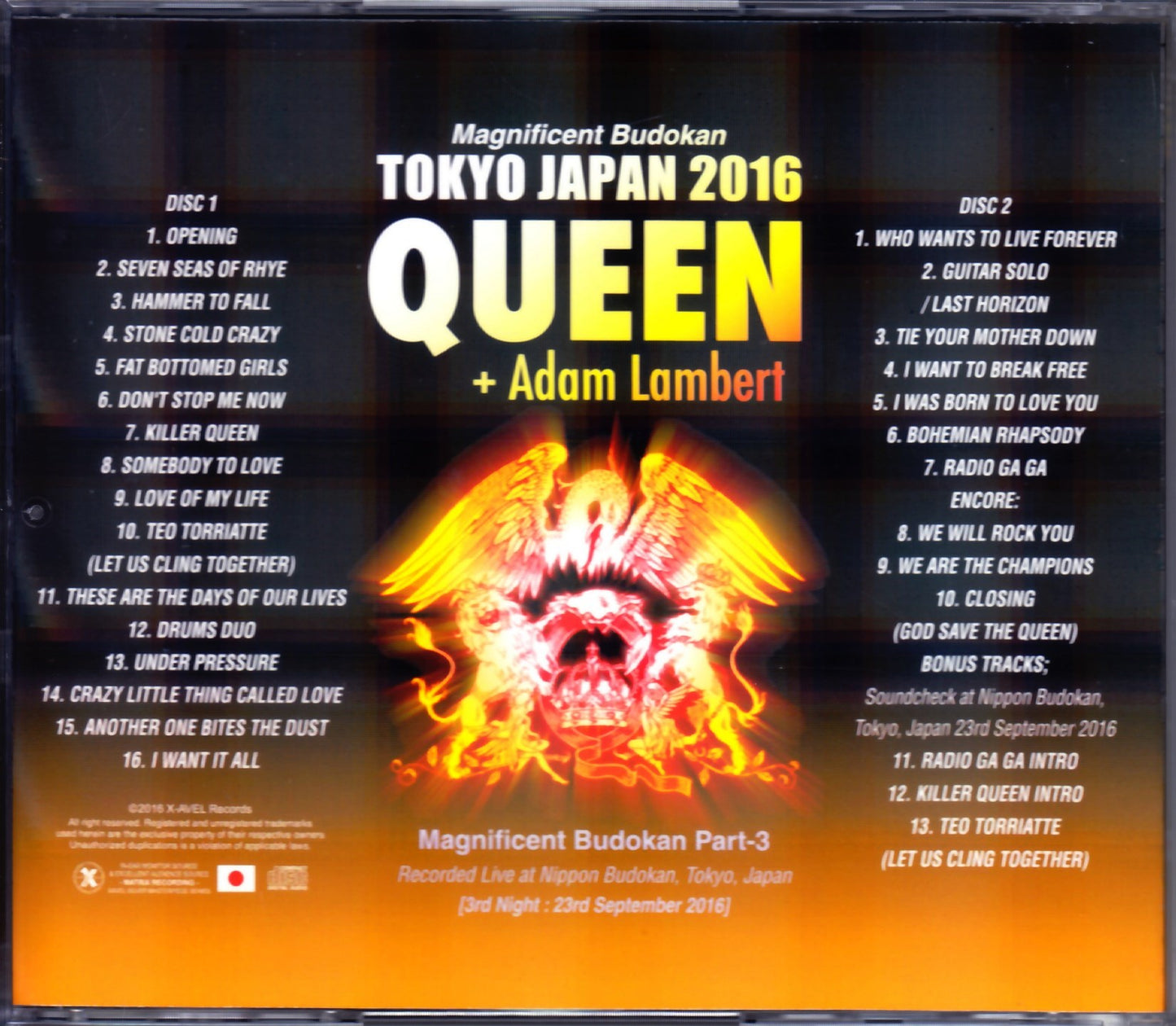 QueenTokyo,Japan 9.23.2016 & SC