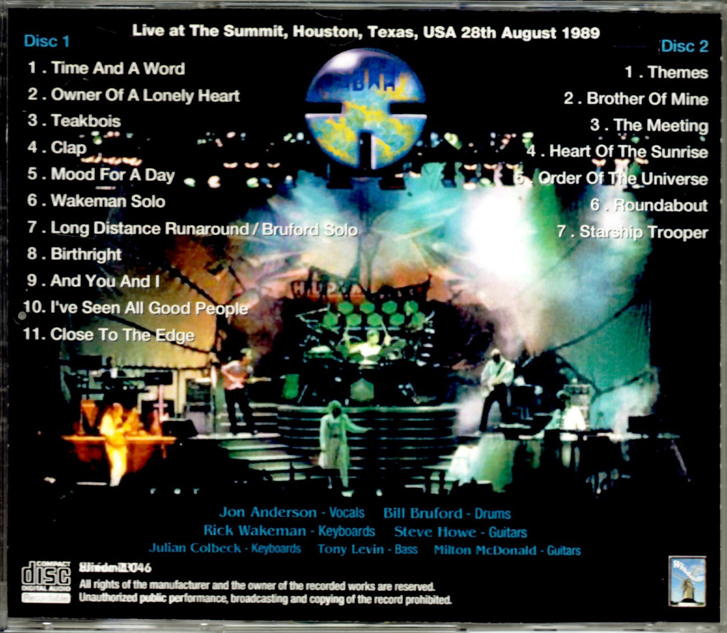 ABWH, Yes Anderson Bruford Wakeman Howe/Texas, USA 1989