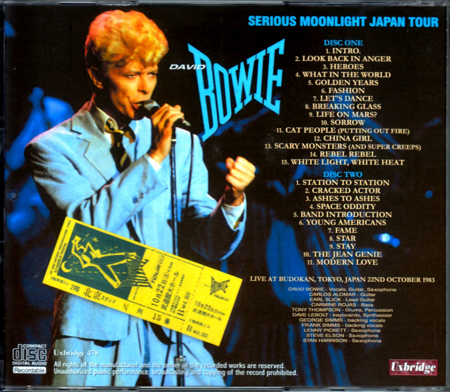 David Bowie/Tokyo, Japan 1983