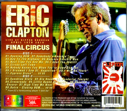 Eric Clapton/Tokyo,Japan 4.19.2016 Another Master