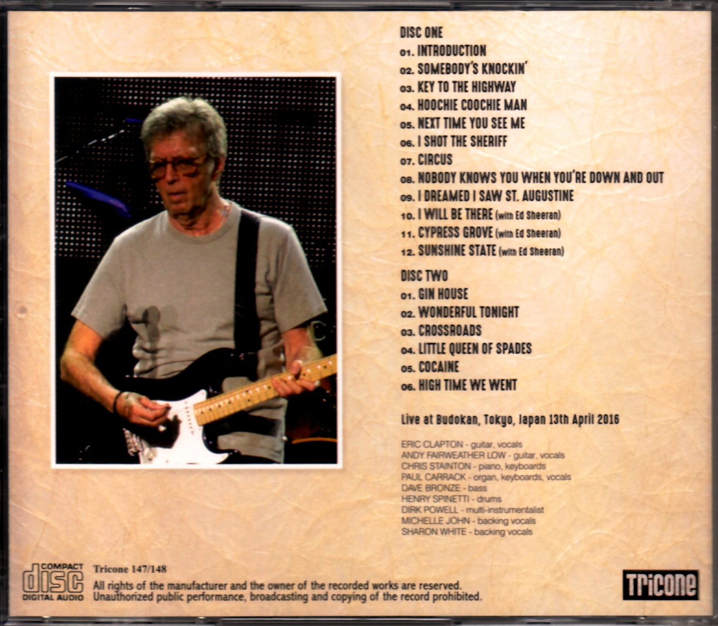 Eric Clapton/Tokyo,Japan 4.13.2016 Upgrade