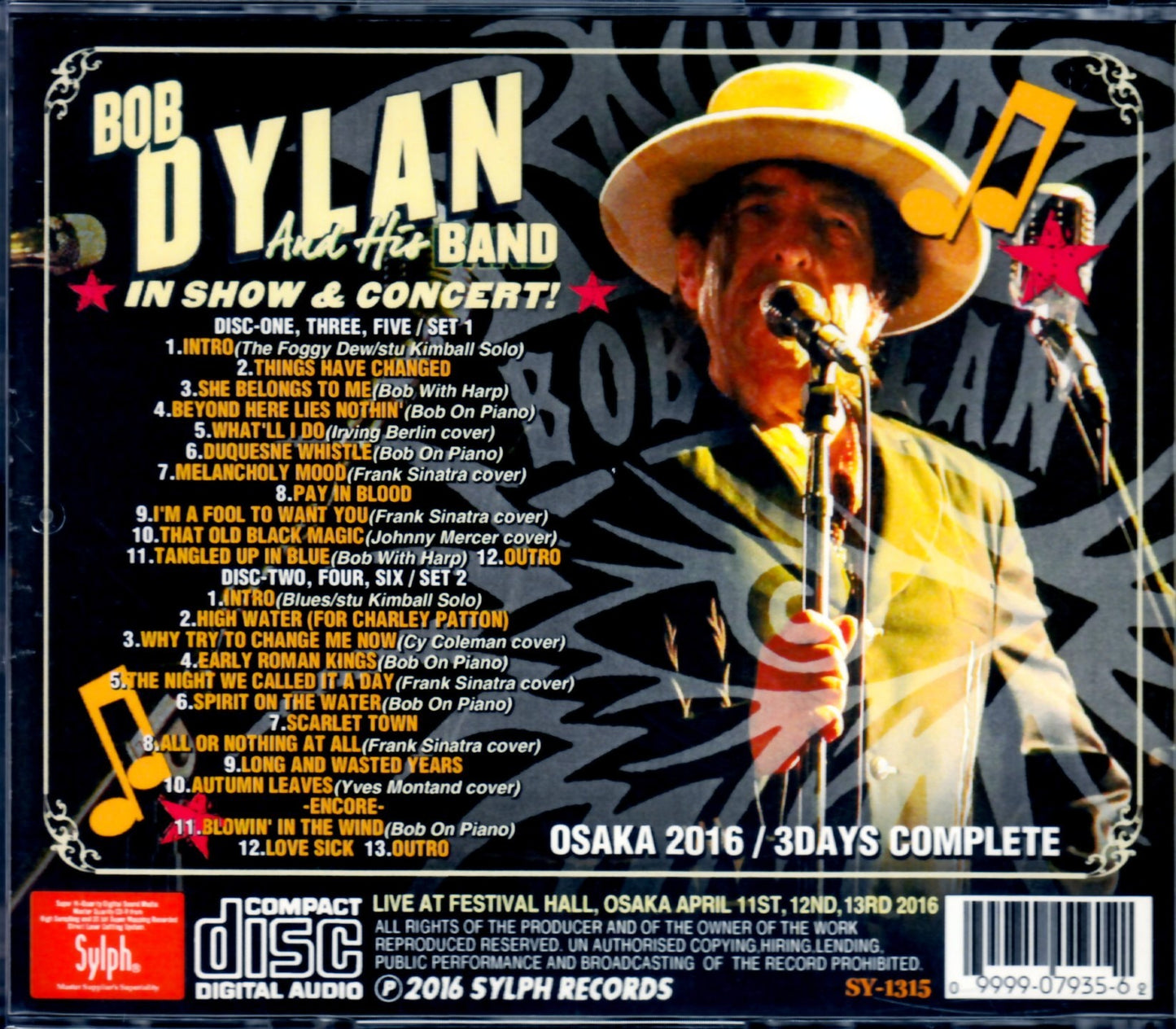 Bob Dylan/Osaka,Japan 2016 3Days