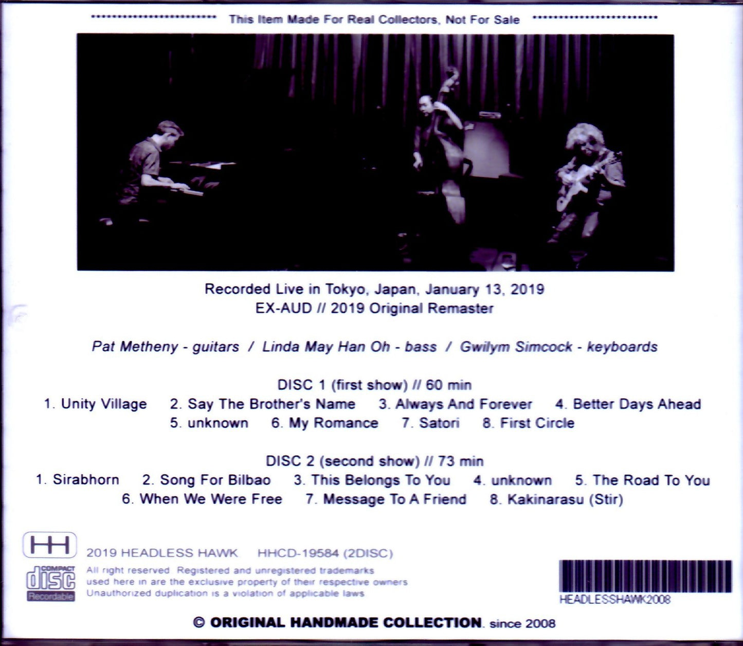 Pat Metheny/Tokyo,Japan 1.13.2019 2 Stages